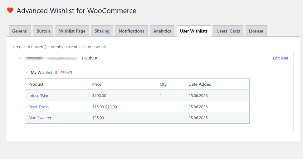 Advanced Wishlist for WooCommerce