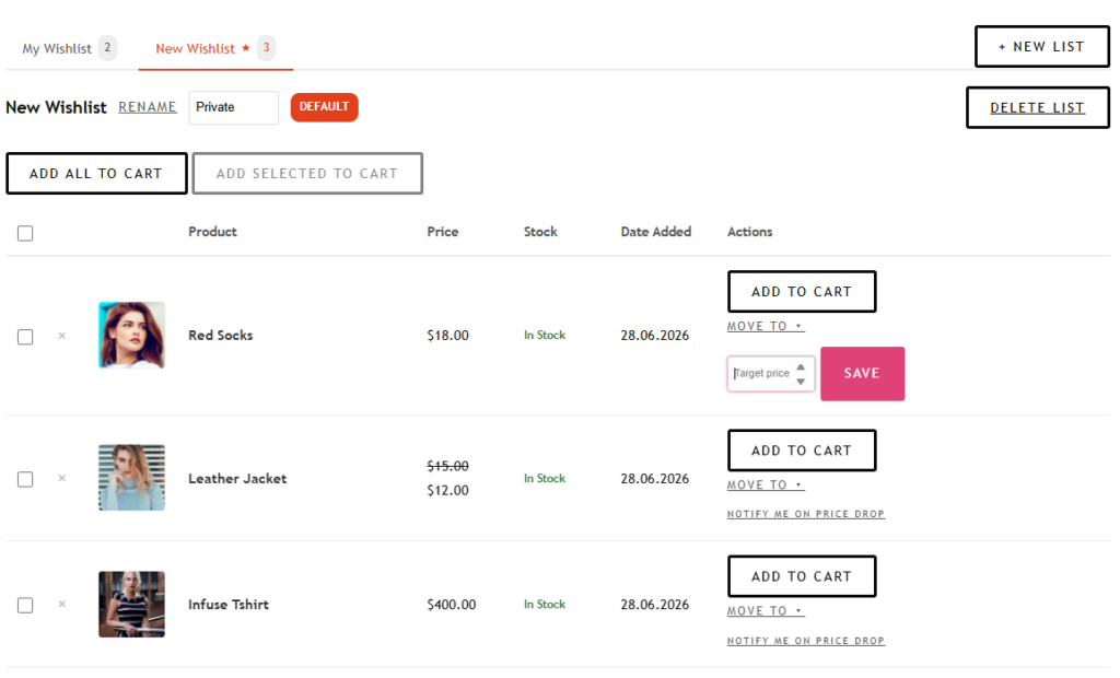 Advanced Wishlist for WooCommerce