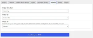 woocommerce products lists pro columns ordering
