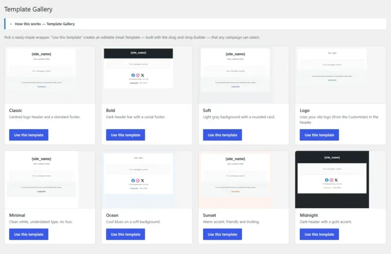 Amazing WordPress Newsletters email templates