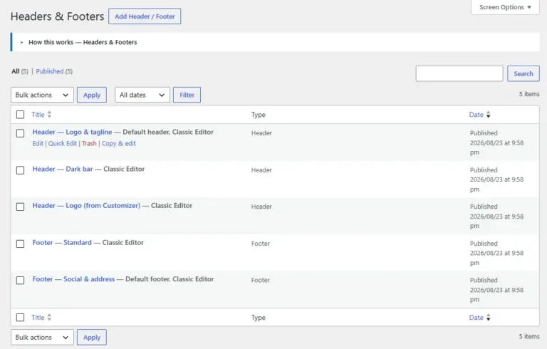 Amazing WordPress Newsletters email header and footers