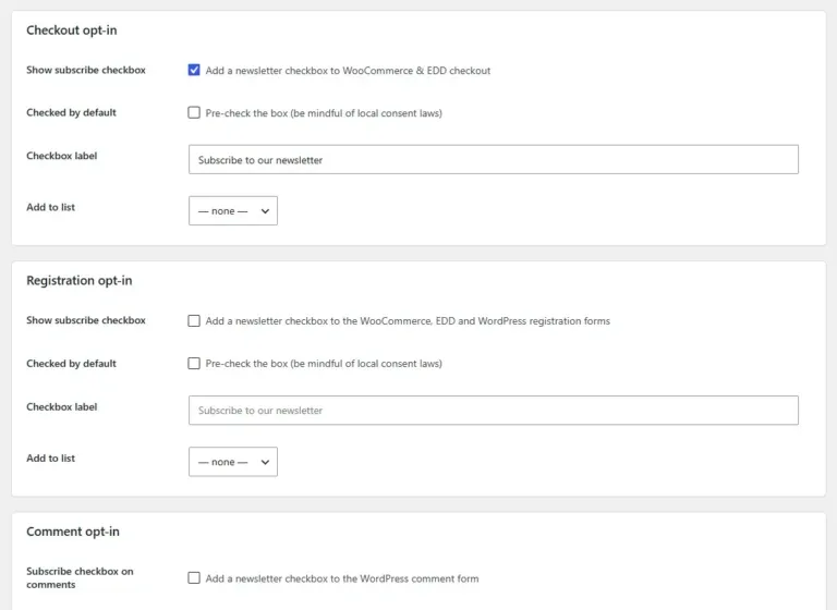 Amazing WordPress Newsletters growth settings