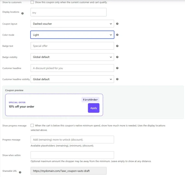 Amazing WooCommerce Coupons and Discounts layout skin
