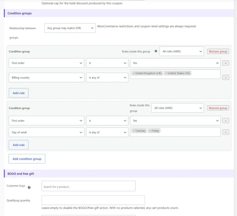 Amazing WooCommerce Coupons and Discounts multiple conditions