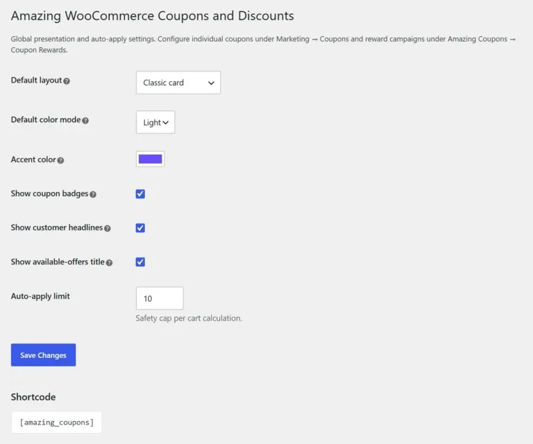 Amazing WooCommerce Coupons and Discounts global settings