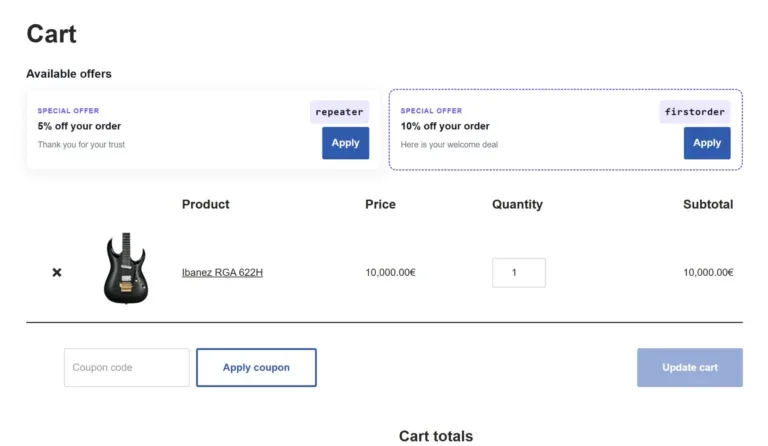 Amazing WooCommerce Coupons and Discounts cart