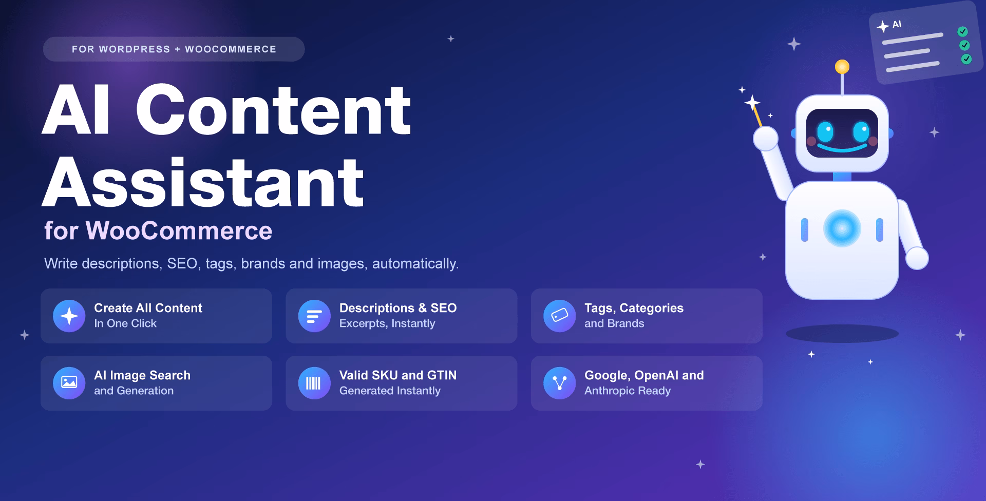 AI Content Assistant for WooCommerce and WordPress