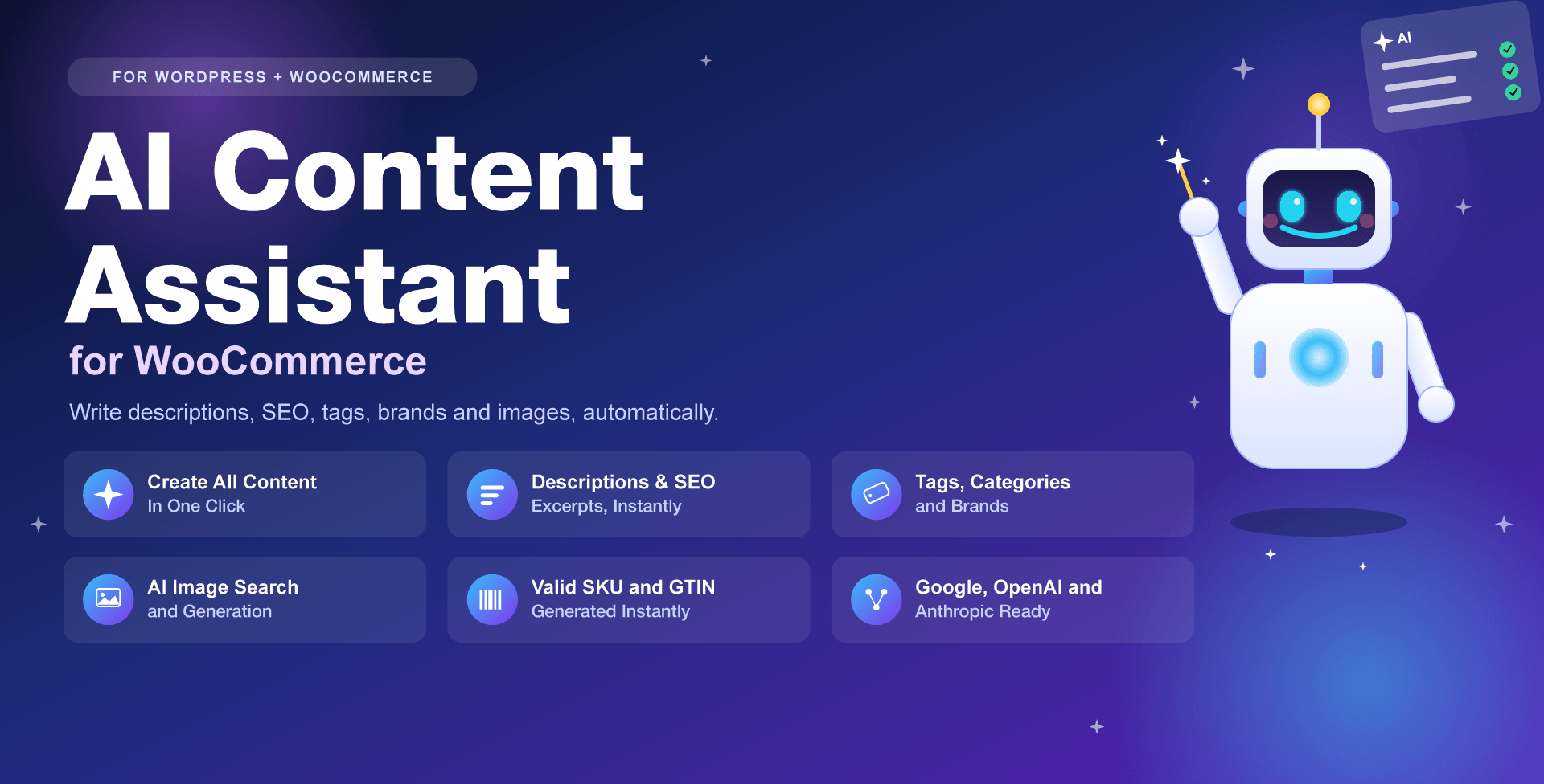 AI Content Assistant for WooCommerce and WordPress