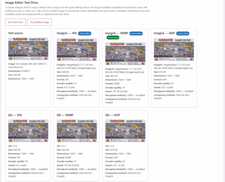 Amazing Image Optimizer for WordPress Test Drive