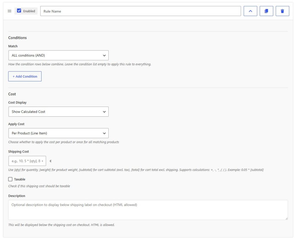 amazing shipping for woocommerce add new rule