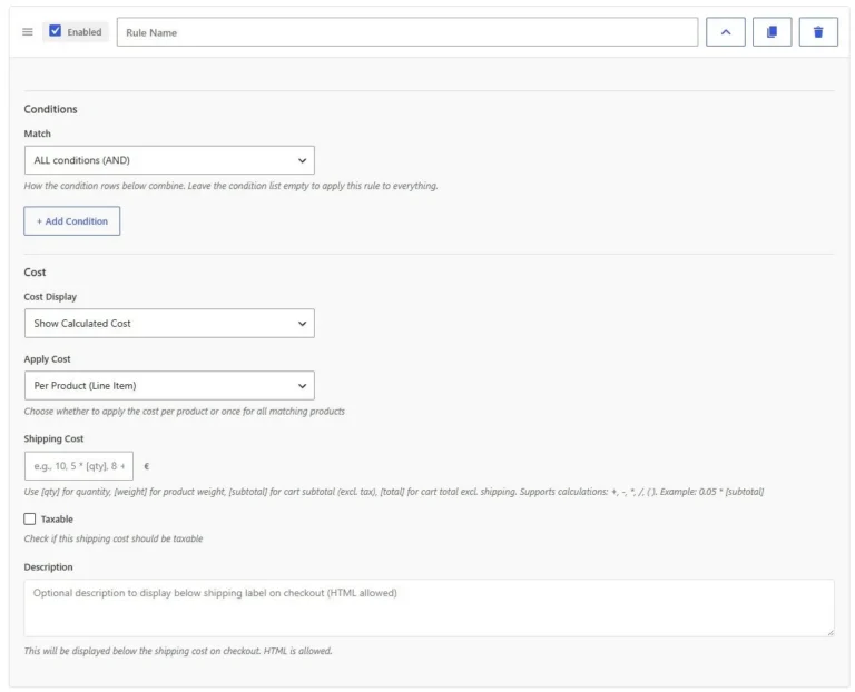 amazing shipping for woocommerce add new rule