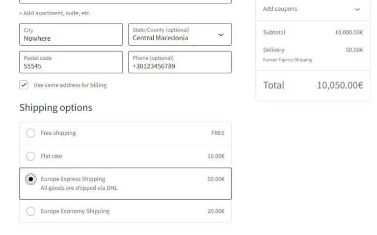 Amazing Shipping for WooCommerce checkout shipping rule selection