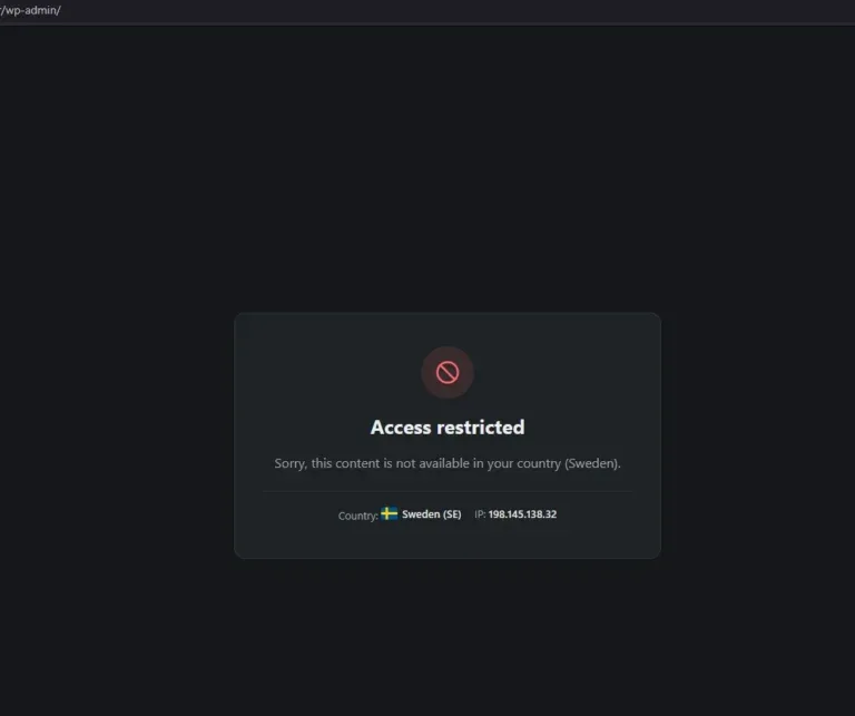 Amazing WP Country Access Blocker 403 access screen